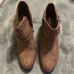 Ankle booties brown in color, 2 inch heel zipper on side women’s 11